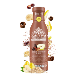Karviva cacao chestnut pear protein smoothie bottle