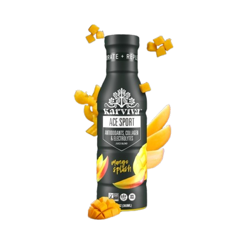 An image of the Karviva&rsquo;s energy drink ACE Sports in mango.