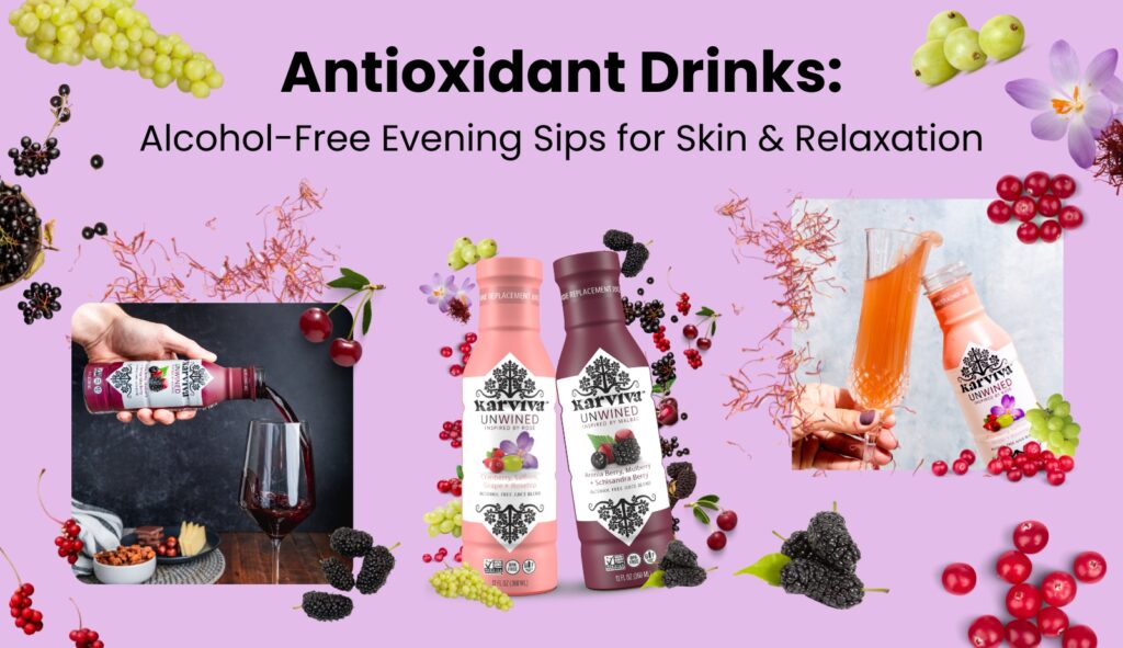 Alcohol free evening sips from Karviva for a relaxing evening.