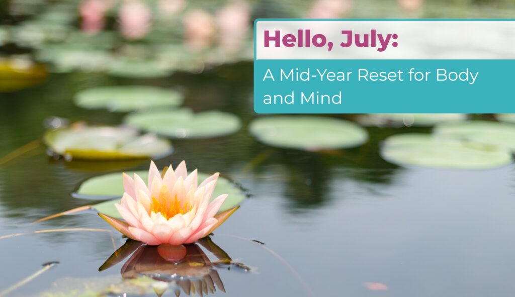 Pink water lily on calm pond