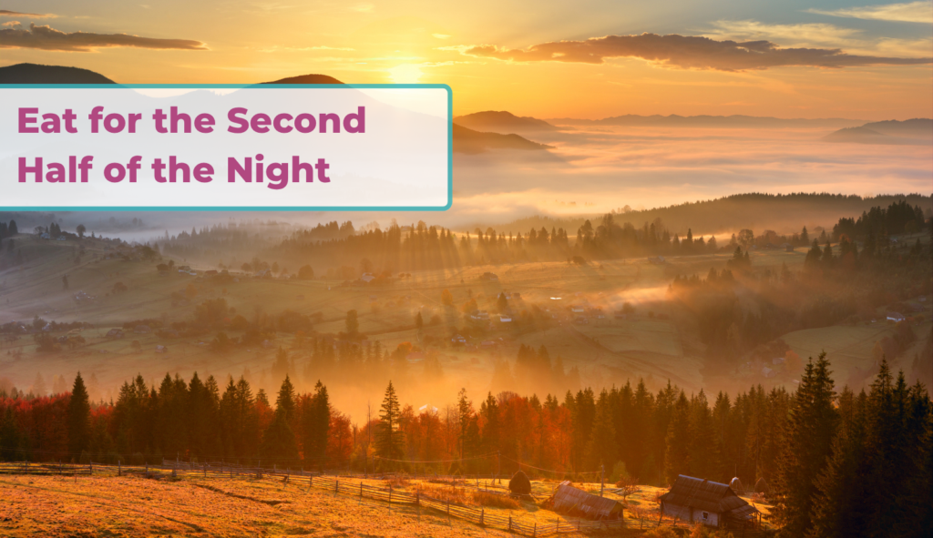 Sunset over misty mountain valley with motivational text